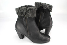 Ecco Gr.39 Damen Stiefel Stiefeletten Boots Herbst/Winter  Leder Schwarz  E 388