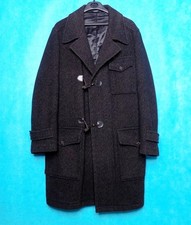 Mantel Vuarnet Leinen Meliert Hellbraun Schwarz Größe XL