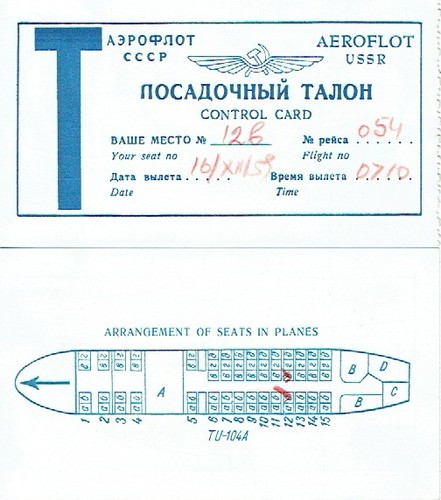 Aeroflot ussr control cards - ussr,