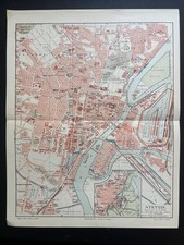 Antiker stadtplan stettin - stettin, um