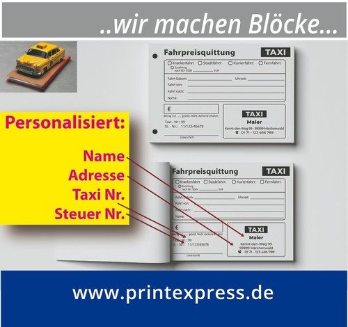 Taxi quittungsblock din - taxi-quittungsblock, a6