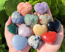 Large gemstone crystal hearts - gemstone,