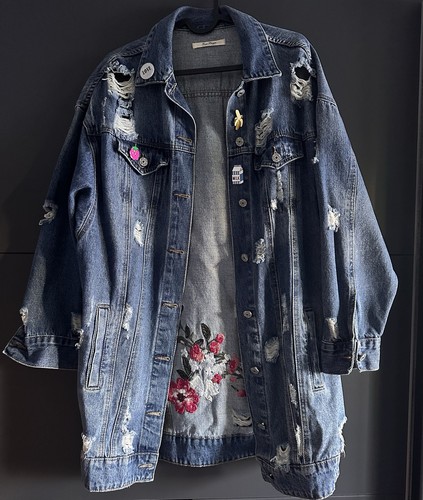 Jeans jacke lang - oversize, gr