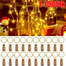 Korken 20LED Lichterkette Flaschenlicht Flaschenbeleuchtung Flasche Nacht Licht