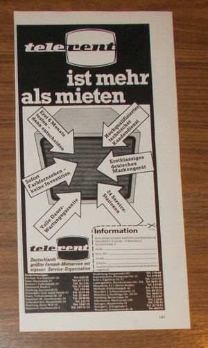 Seltene werbung telerent ist - seltene,