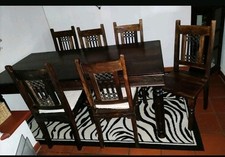 6 Esszimmerstühle oder Tisch Essecke Kolonialstil Massivholz 