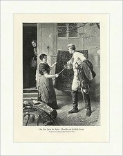 Der Don Juan des Hofes Friedrich Kraus Teppichklopfer Schwert Holzstich A 0781