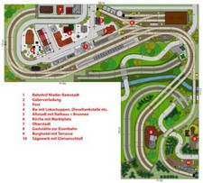 GP3-0160 Märklin C-Gleisplan Nieder-Ramstadt 300x270 (L-Form) DIN A4 Color