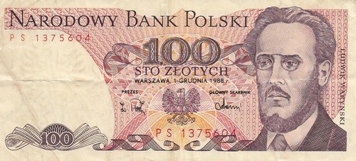 100 zloty - 100,