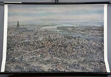 Schulwandkarte Rollbild Deutschland Köln Dom Zerstoerung Zweiter Weltkrieg