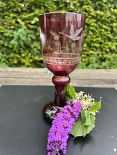 Glas Pokal Burgund rot Alt