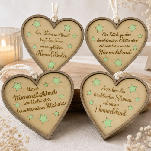 Gedenkherz holz anhänger - gedenkherz,