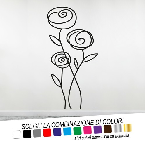 Wandtattoo stilisierte blumen - stilisierte,