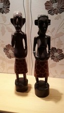 2 große Afrika Figuren / Skulpturen - je 50 cm