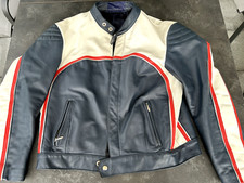 Retro-Lederkombi, rot-weiß-blau, maßgeschneidert echt Leder, super Zustand!!