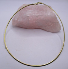 Omegareif 925 Sterlingsilber vergoldet Kette flach 3 mm 45 cm kl. Öse Karabiner