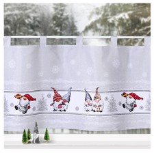 Scheibengardine Weihnachten Deko Gardine Wichtel Winter Fensterdekoration Typ651