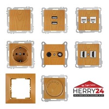 Schalter Steckdosen Taster Rahmen Eiche Holz Optik Unterputz Modern CANDELA