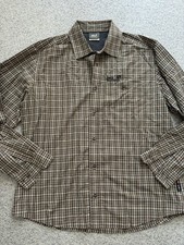 Jack Wolfskin Outdoor Herren Hemd Gr M Karo Braun Note 2+ Versand 3€