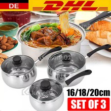 6 tlg Kochtopfset für Camping Kochset Campinggeschirr Topf Set Pfanne 16/18/20CM