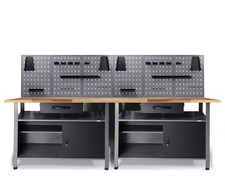 Werkstatteinrichtung Werkbank Klaus  Metall 240cm Komplett Werkstattset Ondis24