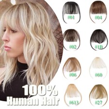 Remy Echthaar Pony Luft Bangs Clip In Human Haar Haarverlängerung Haarteil Blond