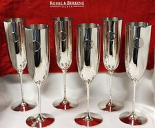 ROBBE BERKING ALTA 6x CHAMPAGNER KELCH -SEKT KELCH 925 SILBER DM MÜNZE LIMITIERT