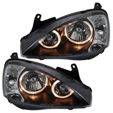 Depo Scheinwerfer Angel Eyes Set für Opel Corsa C Bj. 2000-2006 Schwarz