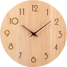 Wanduhr Holz Eiche Lautlos