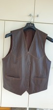 Herren- LEDERWESTE  Dunkelbraun aus dickem, robustem Echtleder Gr. L gebraucht.