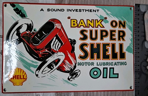 Shell oil emailleschild - shell,