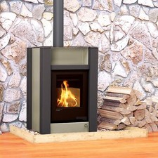 Aquaflam Vario Lend Kaminofen Olive 11 kW Holzofen Holzkamin Ofen Kamin