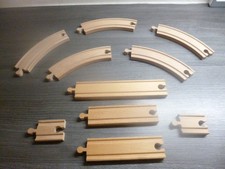Zur Holzeisenbahn Schienen 10 Stück kompatibel zu Brio Eichhorn Ikea etc. Set 4