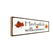 Holzschild 10x27 cm Herbstlich