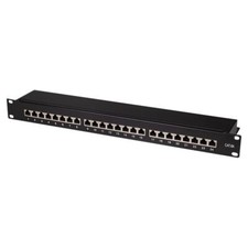 CAT6a Patchpanel 24 Port STP Netzwerk CAT 6a Verteilerfeld LSA geschirmt schwarz