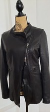 GIORGIO BRATO Damen Lederjacke lang Schwarz IT44