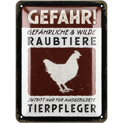 Retro blechschild vorsicht - retro,