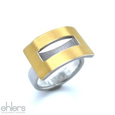 Damenring 925er Silber 900er Gold belötet NEUWARE NP 340,00 bicolor 707-176