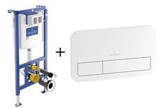 Villeroy Boch ViConnect WC Spülkasten Modul mit Drücker Betätigungsplatte weiß 