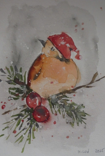 Orig aquarell rotkehlchen - orig.aquarell, "rotkehlchen"