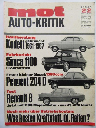Mot auto kritik 1967 simca - kritik, 22/1967,