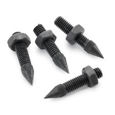 4 Schwerlast Gerändelte Lautsprecher Spikes Stahl Isolierung M8 Faden 42mm Black
