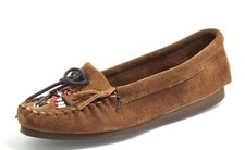 M18 Mokassins Stickerei Indianer Damen Boho Ethno Perlen Minnetonka Leder 35