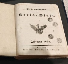 Liebenwerdaer Kreisblatt 1852, 408 Seiten /Bad Liebenwerda Herzberg Finsterwalde