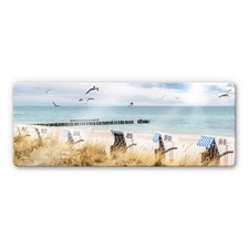 Glasbild strandkörbe der - glasbild,