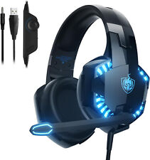Gaming Headset Gaming Kopfhörer mit Mikrofon HD Stereo LED für PS4 PC Xbox One