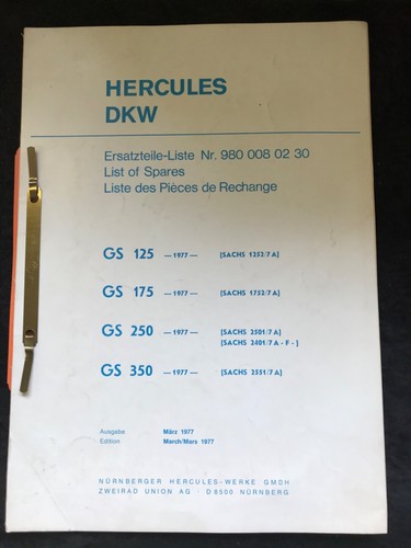 Ersatzteilliste hercules dkw - hercules,