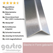 Edelstahl Winkel Kantenprofil 0,8mm geschliffen bis 3m Edelstahl Winkelprofil
