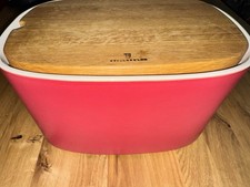 Pagnotta Brottopf Keramik mit Holzdeckel groß, rot