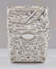 Crazy Skull Totenkopf Silber s925 Ghost Rider Feuerzeug mit Zippo inlay, neu 